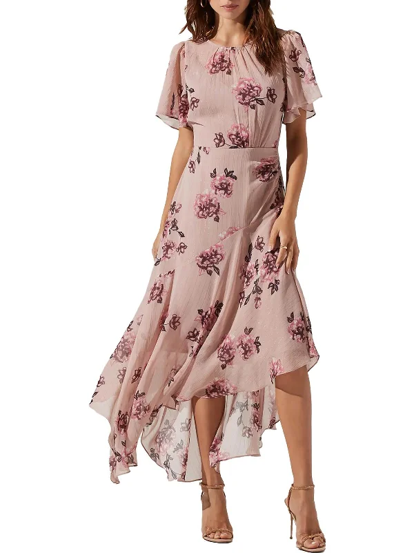Womens Floral Long Maxi Dress Trendy Maxi Dress with Bow