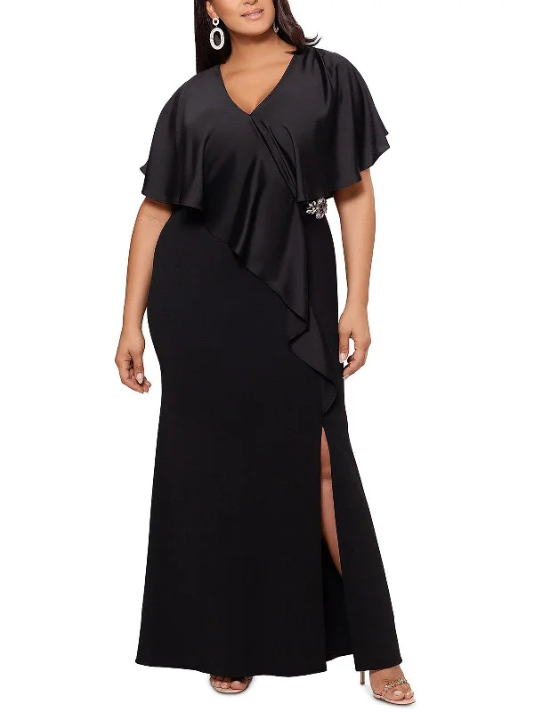 Womens Ruffled Embellished Maxi Dress Trendy Maxi Dress with Bow
