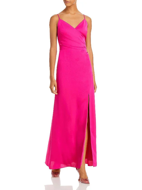 Womens Tie Back Split Hem Maxi Dress Chic Button-Up Maxi Dress