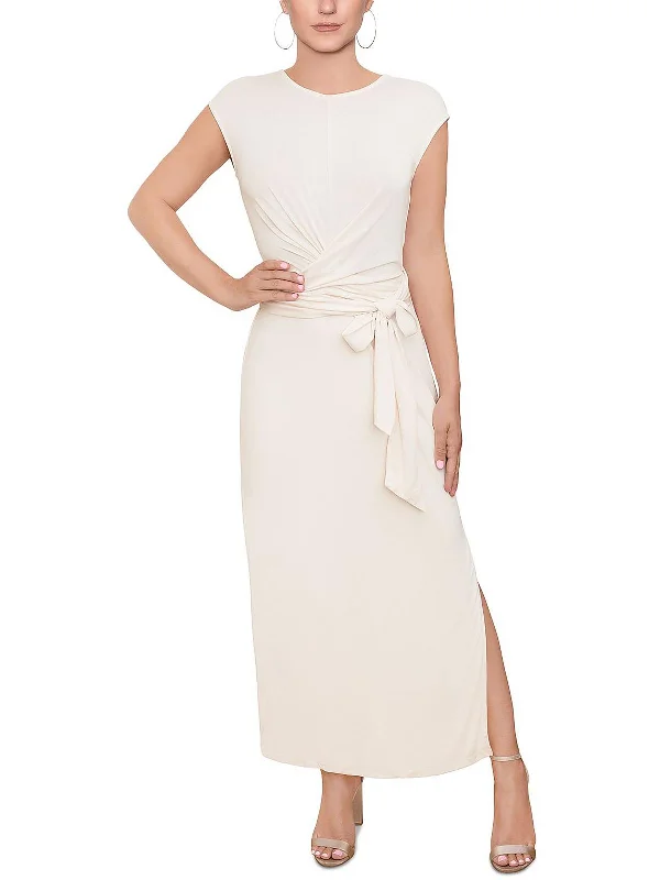 Womens Tie Waist Long Maxi Dress Cozy Spaghetti Strap Maxi Dress