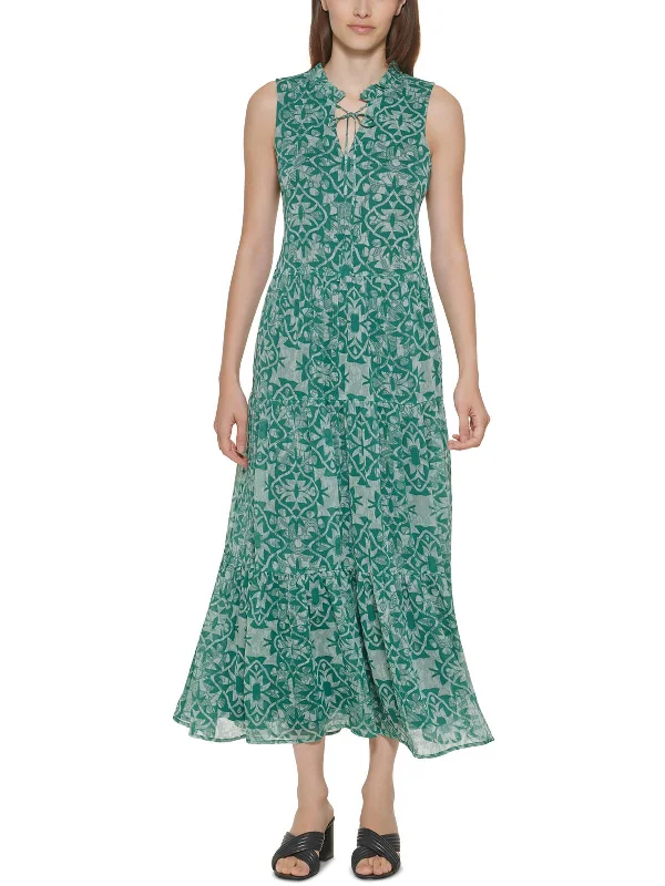 Womens Tiered Long Maxi Dress Fashionable Open-Back Maxi Dress