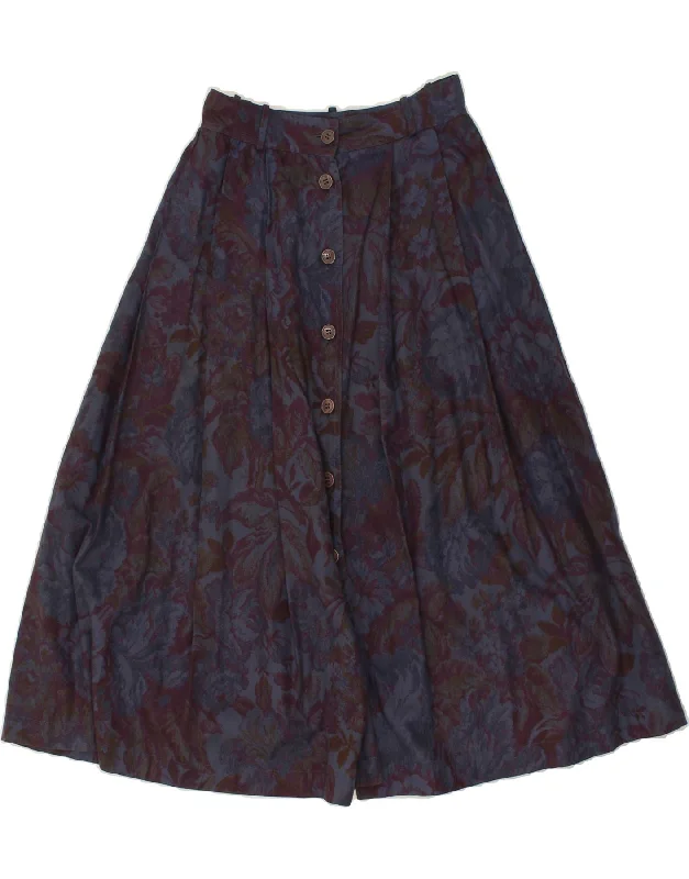 ANTONELLE Womens Pleated Skirt IT 38 XS W26 Purple Floral Cotton corduroy skirt comfortable ANTONELLE Womens Pleated Skirt IT 38 XS W26 Purple Floral Cotton corduroy skirt comfortable