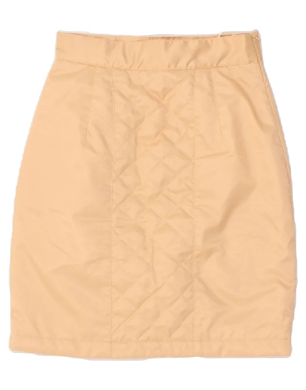 APART Womens Pencil Skirt UK 10 Small W26 Beige Polyamide silk skirt smooth