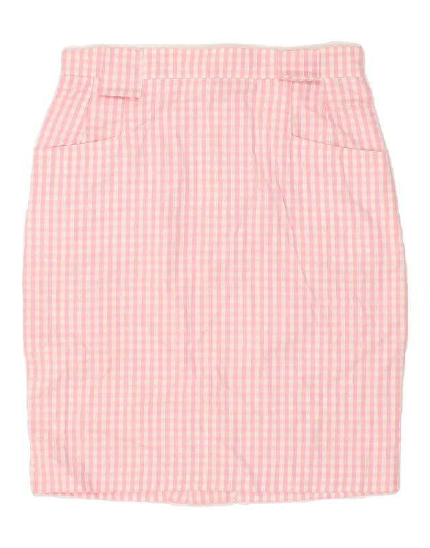 BALL ON Womens Straight Skirt US 2 XS W28 Pink Check Cotton wool skirt thick