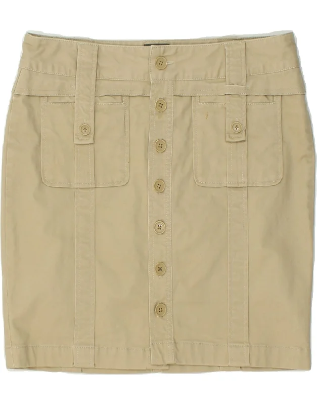 CALVIN KLEIN Womens Straight Skirt W29 Medium Beige Cotton low waist skirt