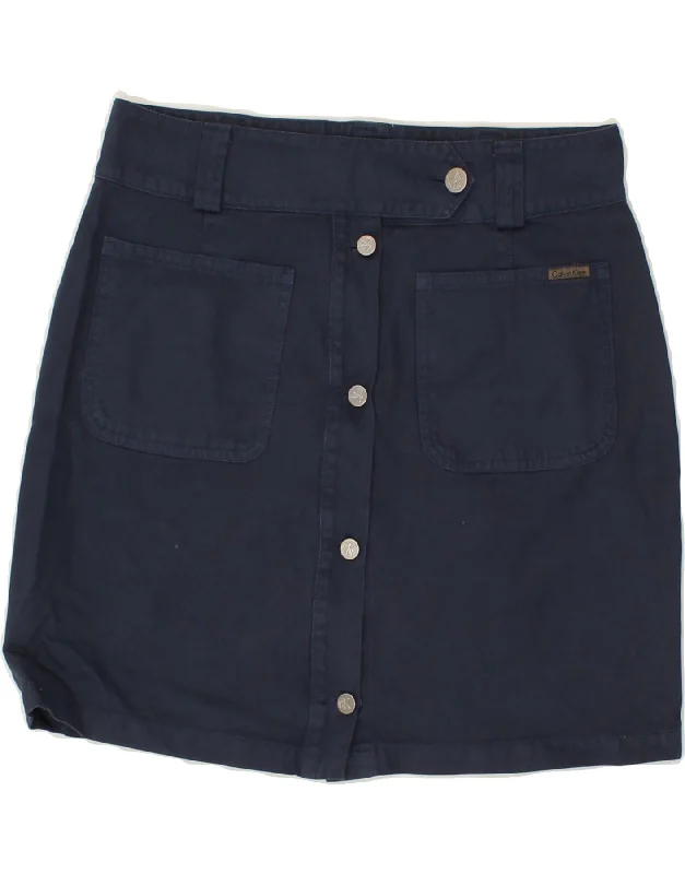 CALVIN KLEIN Womens Straight Skirt W30 Medium Navy Blue Cotton cashmere skirt soft