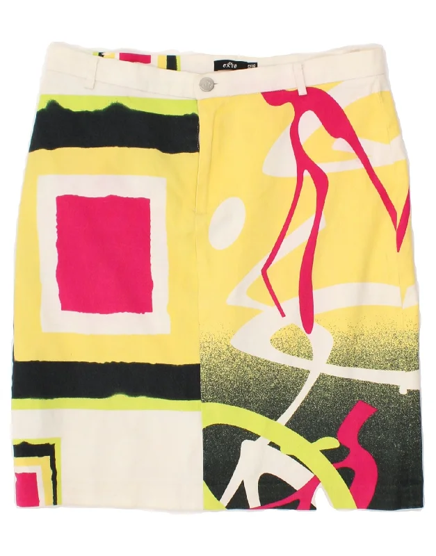 EXTE Womens Abstract Pattern Straight Skirt IT 46 Large W32 Multicoloured flowy skirt hem EXTE Womens Abstract Pattern Straight Skirt IT 46 Large W32 Multicoloured flowy skirt hem