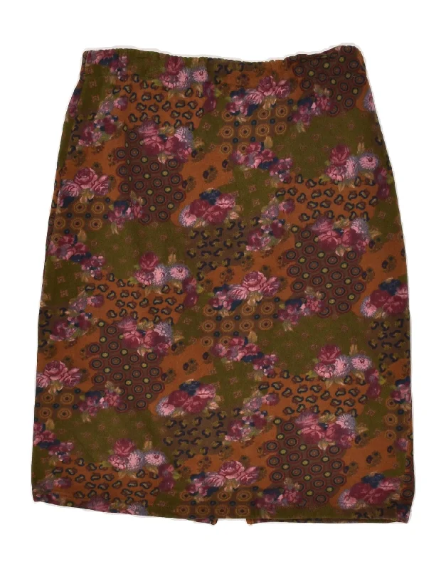 FORT & MADOX Womens Straight Skirt W32 Large Khaki Floral Cotton lace skirt feminine FORT & MADOX Womens Straight Skirt W32 Large Khaki Floral Cotton lace skirt feminine