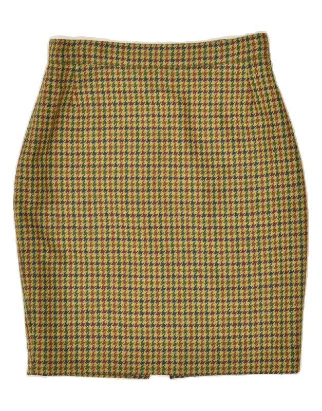 GENNY Womens Pencil Skirt EU 38 Medium W28 Green Houndstooth Wool cashmere skirt fine GENNY Womens Pencil Skirt EU 38 Medium W28 Green Houndstooth Wool cashmere skirt fine