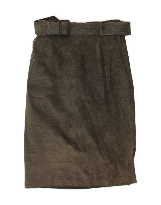 GIANFRANCO FERRE Womens Leather Skirt W28 Medium  Grey Leather leather skirt bold