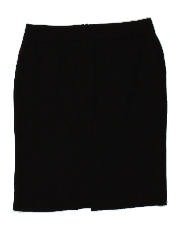 GIORGIO ARMANI Womens Pencil Skirt W32 Large Black asymmetrical skirt cut