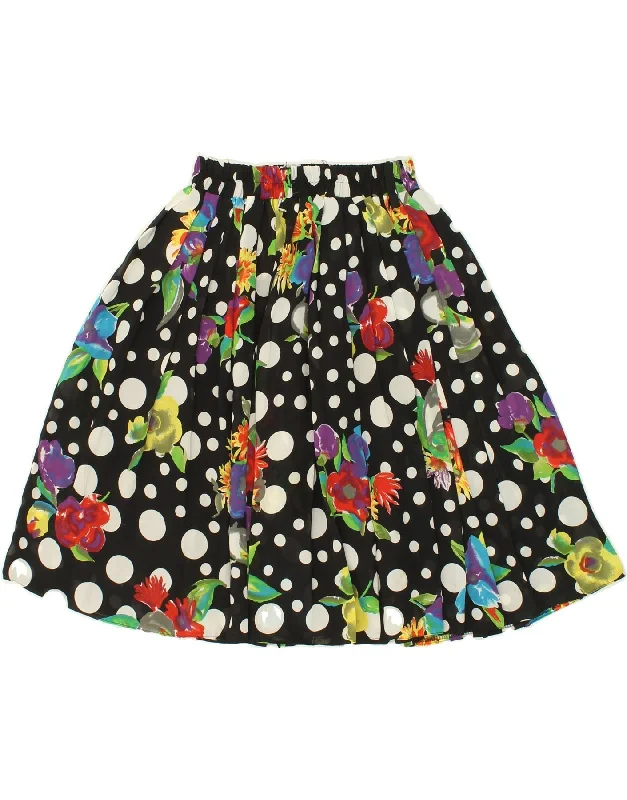 HAMMER Womens A-Line Skirt IT 44 Medium W30  Black Polka Dot maxi skirt elegant