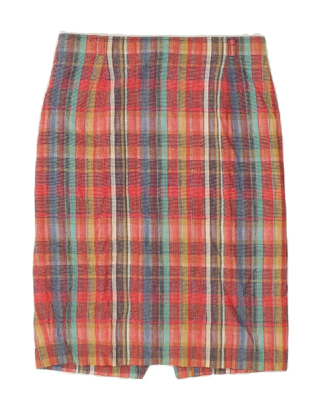 HAMMER Womens Straight Skirt W30 Medium Multicoloured Check Cotton lace skirt delicate HAMMER Womens Straight Skirt W30 Medium Multicoloured Check Cotton lace skirt delicate