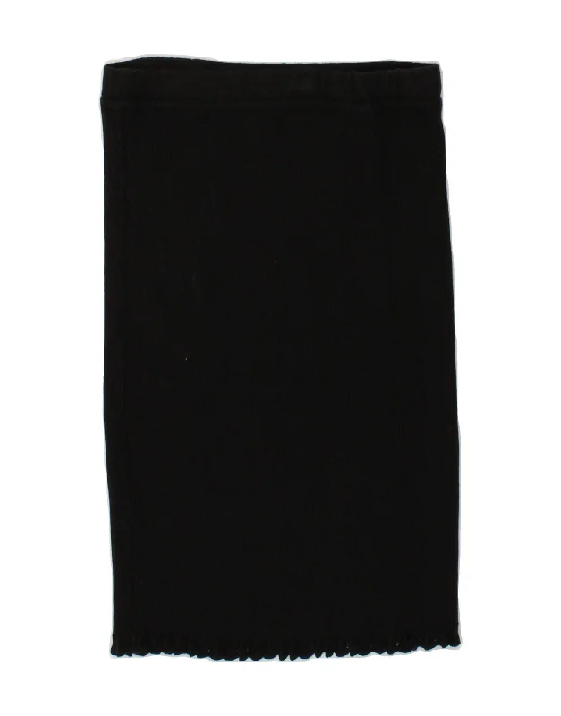 ICEBERG Womens Knit Midi Skirt IT 42 Medium W28 Black chiffon skirt lightweight