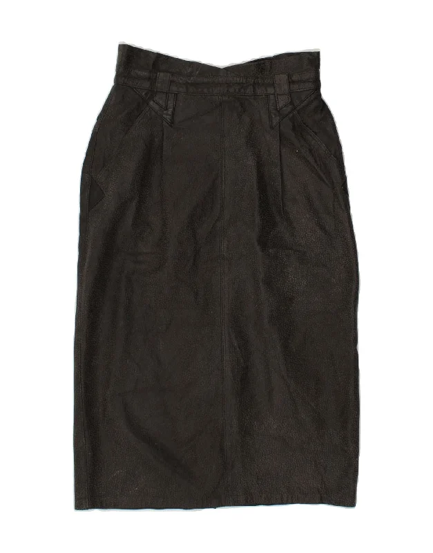 KARL LAGERFELD Womens Leather Skirt EU 36 Small W26  Black lace skirt intricate