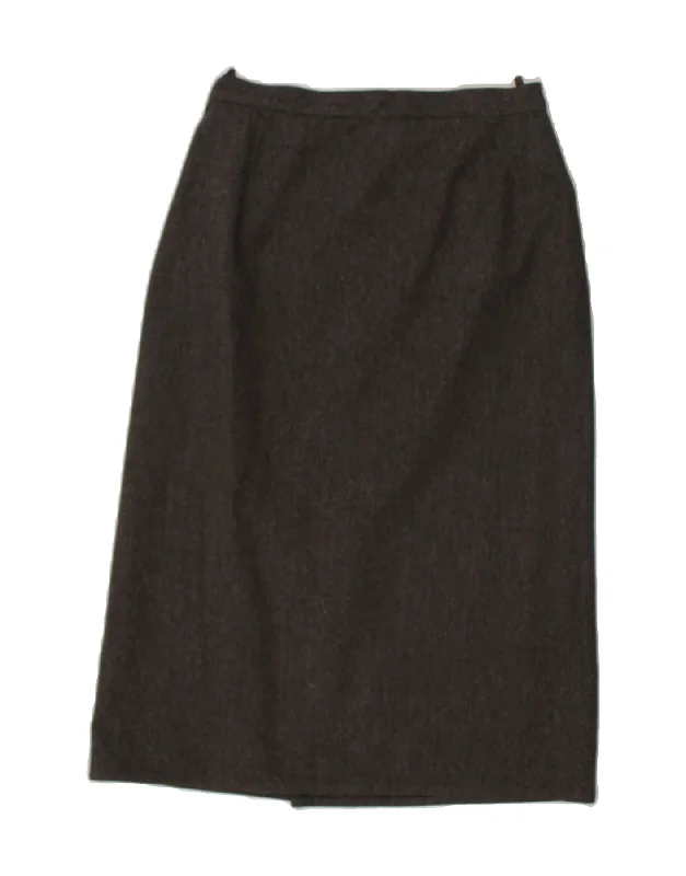 KRIZIA Womens High Waist Straight Skirt W28 Medium Grey Wool a-line skirt cut