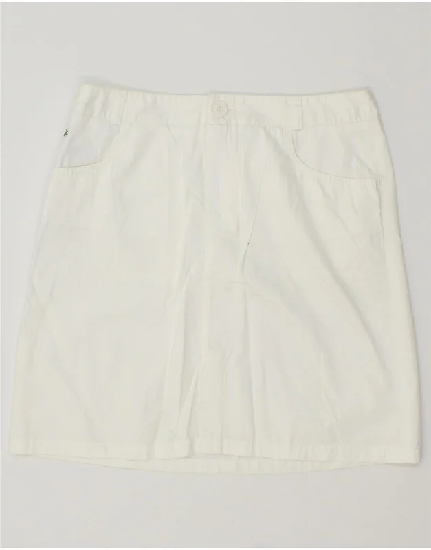 LACOSTE Womens Straight Skirt Size 38 Medium W30 White Cotton cashmere skirt fine