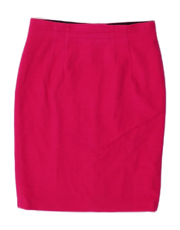 LAUREL Womens Pencil Skirt EU 40 Medium W30 Pink Wool midi skirt versatile