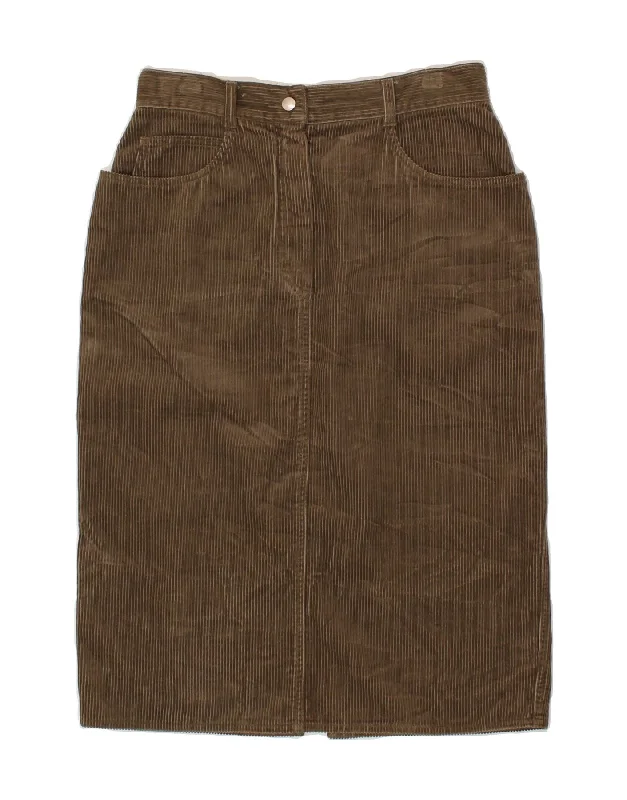 LES COPAINS Womens Corduroy Skirt W30 Medium Brown Cotton chiffon skirt airy