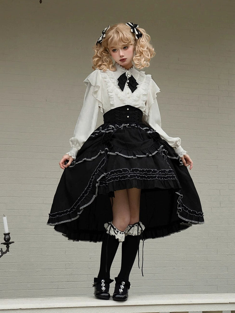 Letters from Unknown Star~Long Sleeve Winter Lolita Shirt Skirt Set lace skirt intricate Letters from Unknown Star~Long Sleeve Winter Lolita Shirt Skirt Set lace skirt intricate