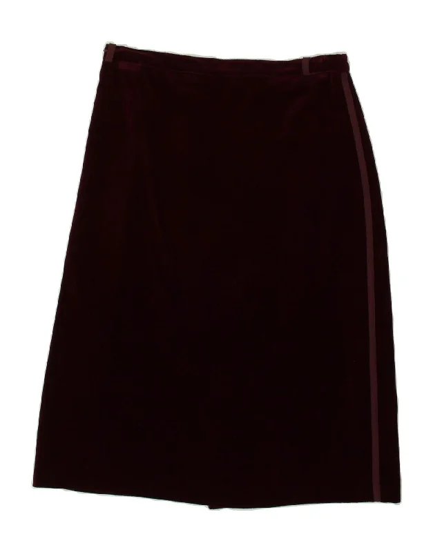 MARINA RINALDI Womens Velvet A-Line Skirt Size 23 Medium W32 Burgundy linen skirt light MARINA RINALDI Womens Velvet A-Line Skirt Size 23 Medium W32 Burgundy linen skirt light