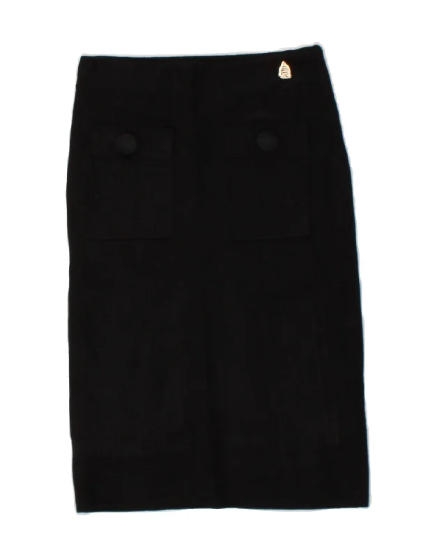 MARINA YACHTING Womens Straight Skirt XS W24 Black Viscose vintage skirt charm