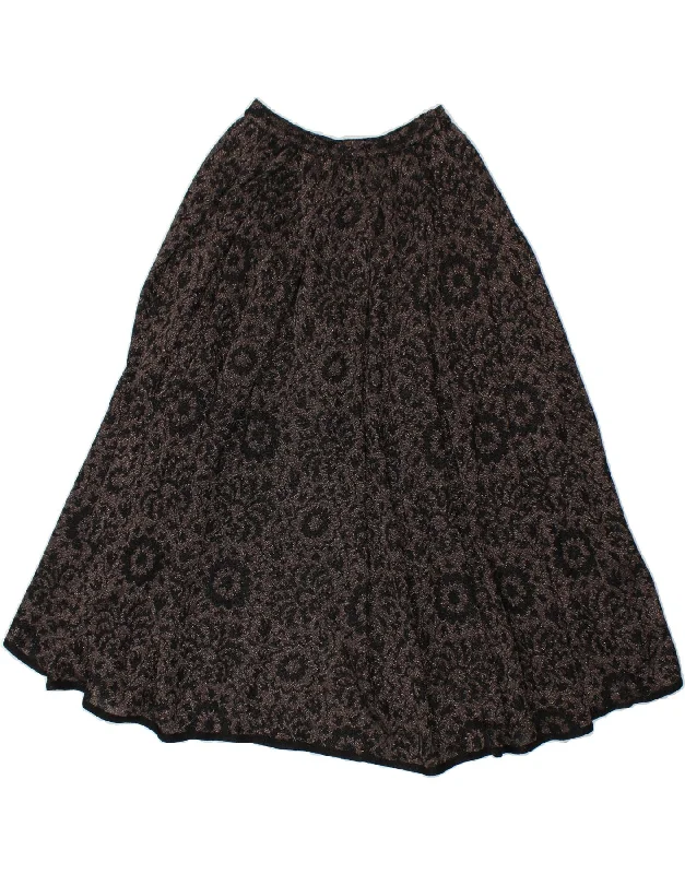 MISSONI Womens Flared Skirt IT 40 Small W24 Silver Floral ribbed skirt waist