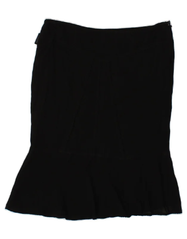 MOSCHINO Womens Trumpet Skirt UK 12 Medium W30 Black Viscose chiffon skirt airy