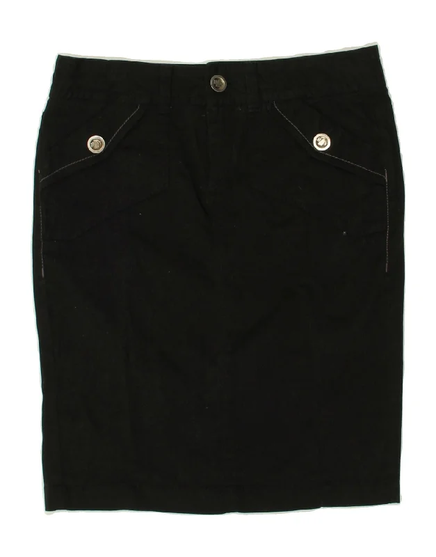 MURPHY & NYE Womens Straight Skirt W28 Medium  Black Cotton cashmere skirt rich