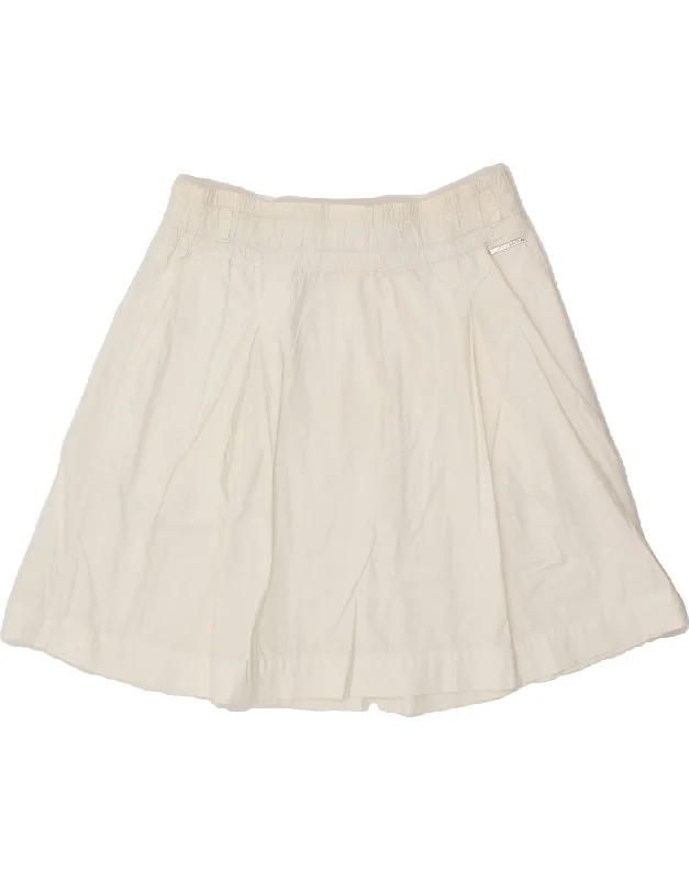 NORTH SAILS Womens A-Line Skirt IT 42 Medium W32  White Cotton tiered skirt playful