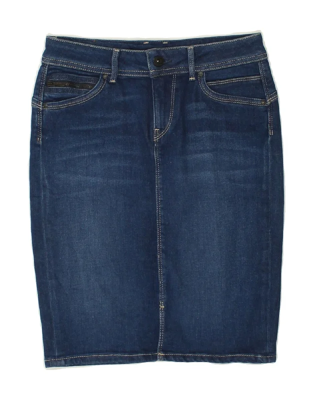 PEPE JEANS Womens Denim Skirt W26 Small  Blue velvet skirt plush