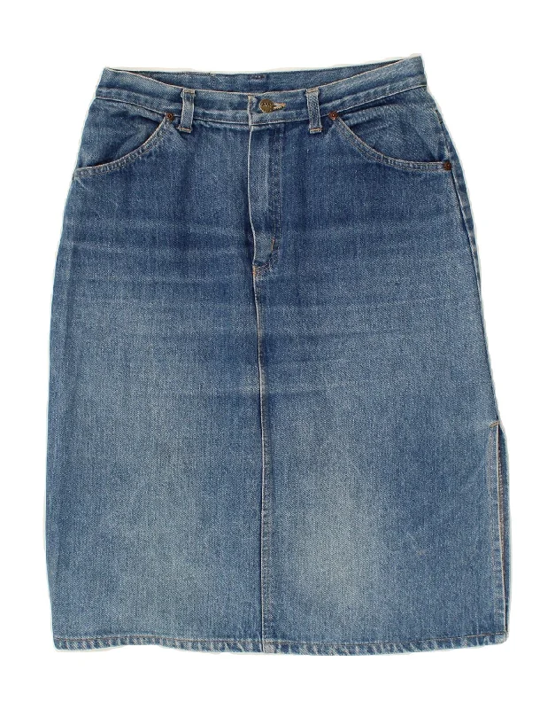 RIFLE Womens Denim Skirt W32 Large  Blue Cotton lace skirt feminine