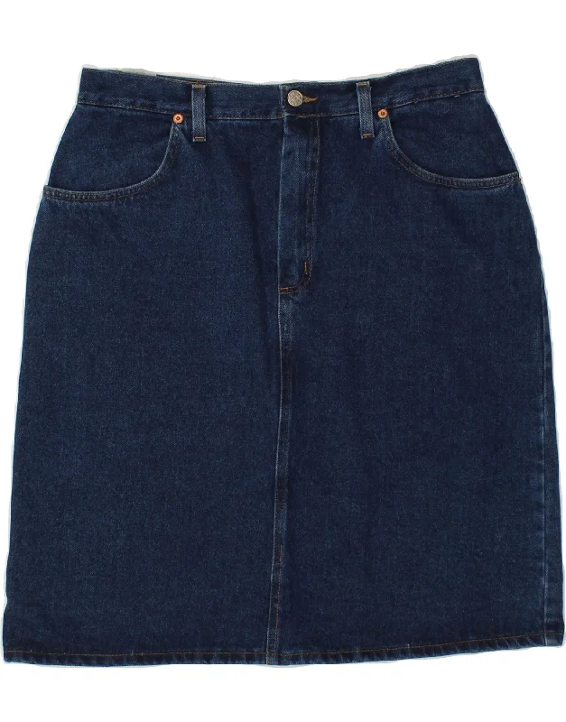 RIFLE Womens Denim Skirt W34 Large Navy Blue Cotton high waist skirt