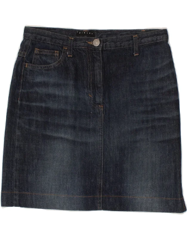 SISLEY Womens Denim Skirt IT 38 XS W26  Navy Blue Cotton silk skirt elegant