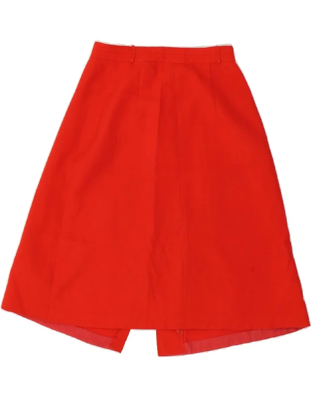 TREVIRA Womens A-Line Skirt W28 Medium Red Rayon slim fit skirt