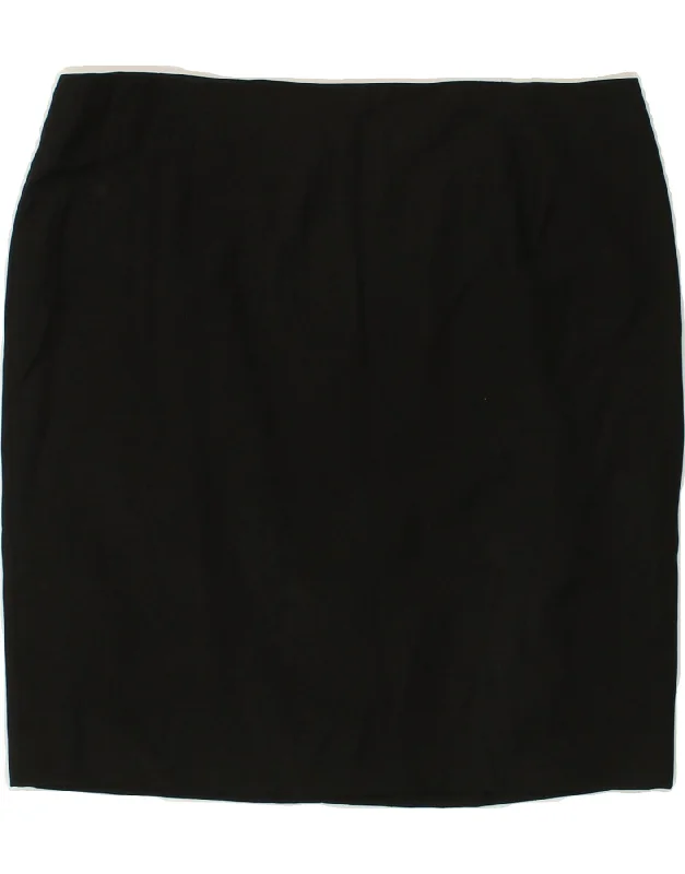 VERSACE Womens Straight Skirt W34 Large Black chiffon skirt lightweight