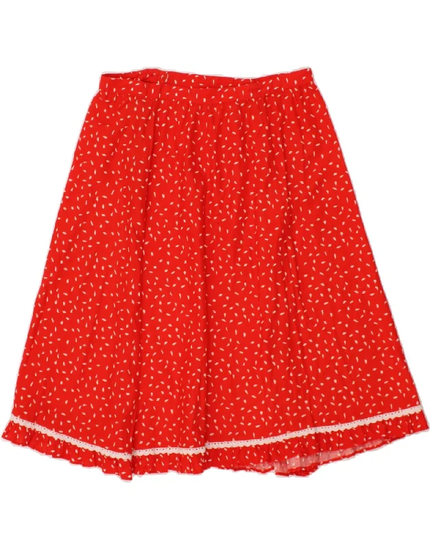 VINTAGE Womens A-Line Skirt IT 46 Large W34  Red Spotted Cotton vintage skirt charm