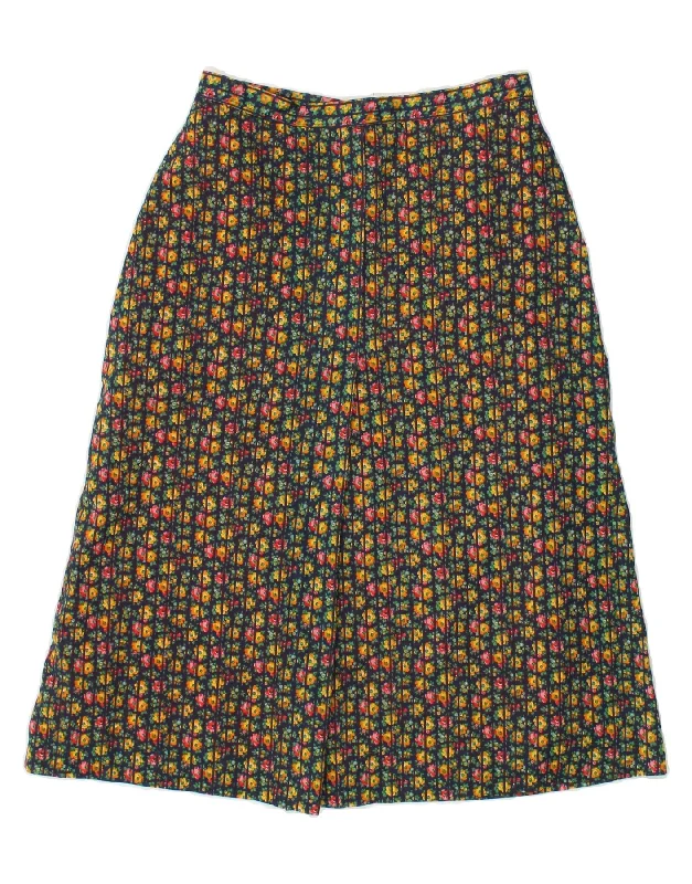 VINTAGE Womens A-Line Skirt W26 Small Multicoloured Floral velvet skirt rich
