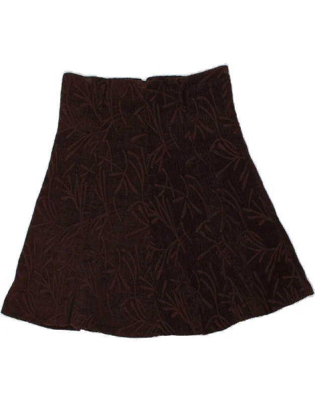 VINTAGE Womens Abstract Pattern A-Line Skirt W30 Medium Brown cashmere skirt fine