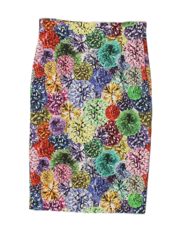 VINTAGE Womens Abstract Pattern Straight Skirt W28 Medium Multicoloured velvet skirt luxurious VINTAGE Womens Abstract Pattern Straight Skirt W28 Medium Multicoloured velvet skirt luxurious