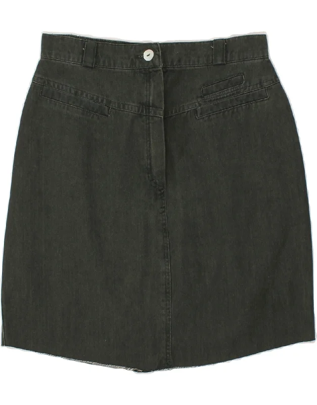 VINTAGE Womens Denim Skirt EU 40 Medium W30 Green corduroy skirt textured