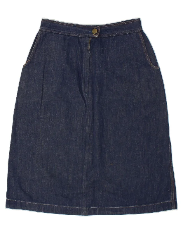 VINTAGE Womens Denim Skirt W26 Small Navy Blue cashmere skirt plush
