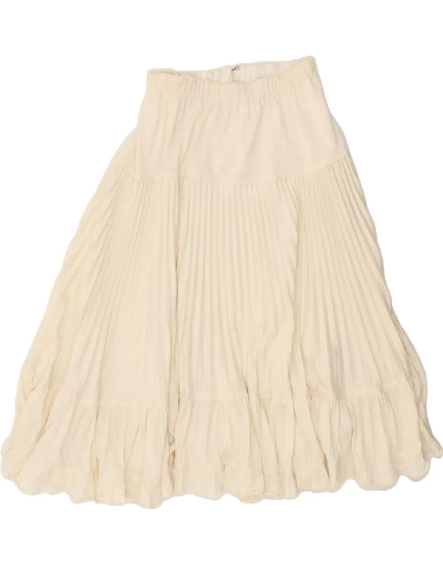 VINTAGE Womens Gypsy Skirt W32 Large Off White wool skirt sturdy