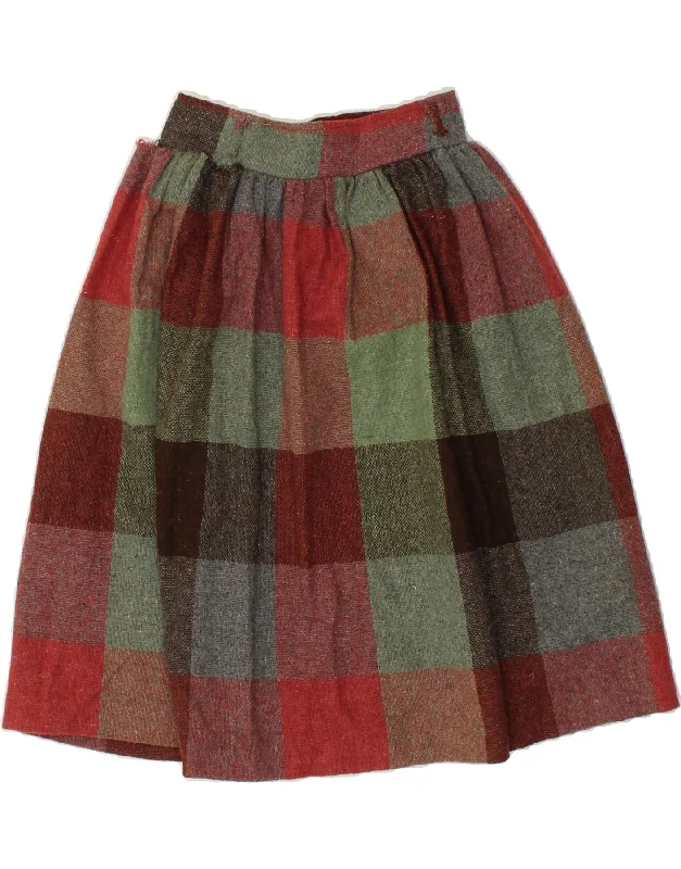 VINTAGE Womens High Waist A-Line Skirt W22 XS Multicoloured Geometric leather skirt bold VINTAGE Womens High Waist A-Line Skirt W22 XS Multicoloured Geometric leather skirt bold