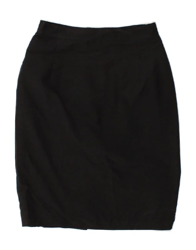 VINTAGE Womens High Waist Pencil Skirt IT 46 Large W26 Black Cotton linen skirt airy VINTAGE Womens High Waist Pencil Skirt IT 46 Large W26 Black Cotton linen skirt airy