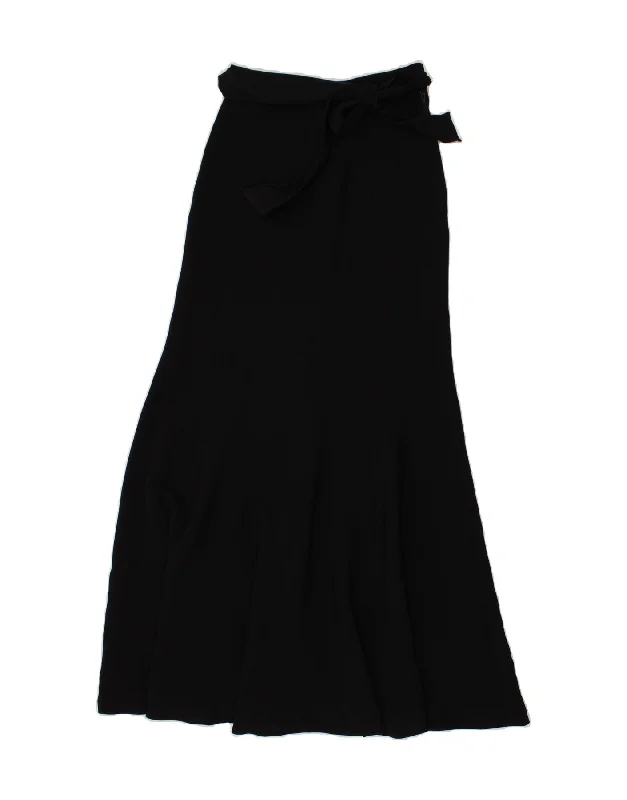 VINTAGE Womens Maxi Skirt W26 Small Black ribbed skirt waist