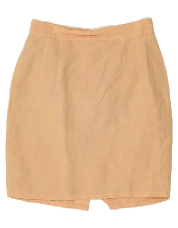 VINTAGE Womens Mini Skirt IT 40 Small W26 Beige velvet skirt luxury