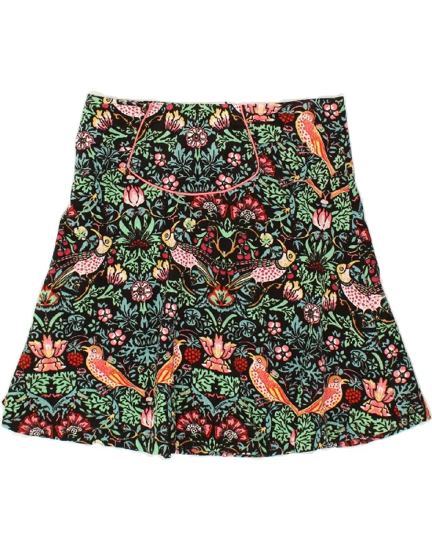 VINTAGE Womens Mini Skirt W30 Medium  Multicoloured Floral velvet skirt glossy