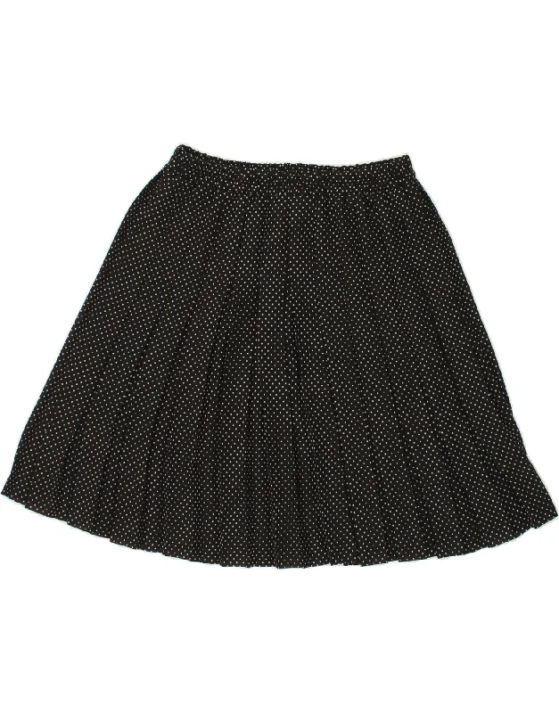 VINTAGE Womens Pleated A-Line Skirt Small W26 Black Polka Dot Polyester leather skirt sleek VINTAGE Womens Pleated A-Line Skirt Small W26 Black Polka Dot Polyester leather skirt sleek
