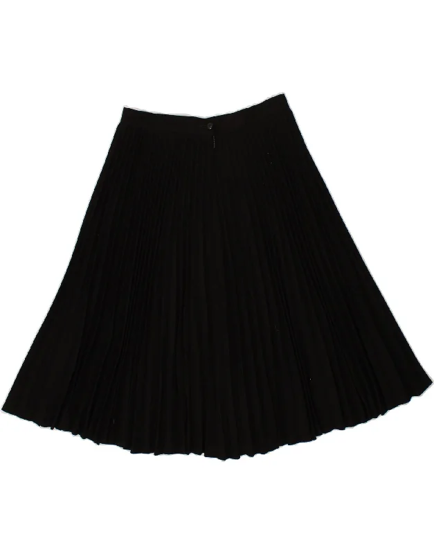 VINTAGE Womens Pleated Skirt W28 Medium Black pleated skirt texture